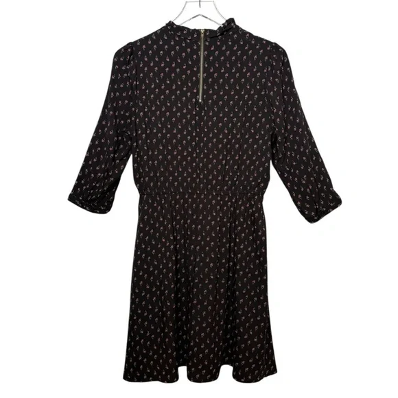 LOUCHE X ModCloth Drive Me Dainty Black Micro Floral Women’s Mid Length Dress L - Picture 11 of 14